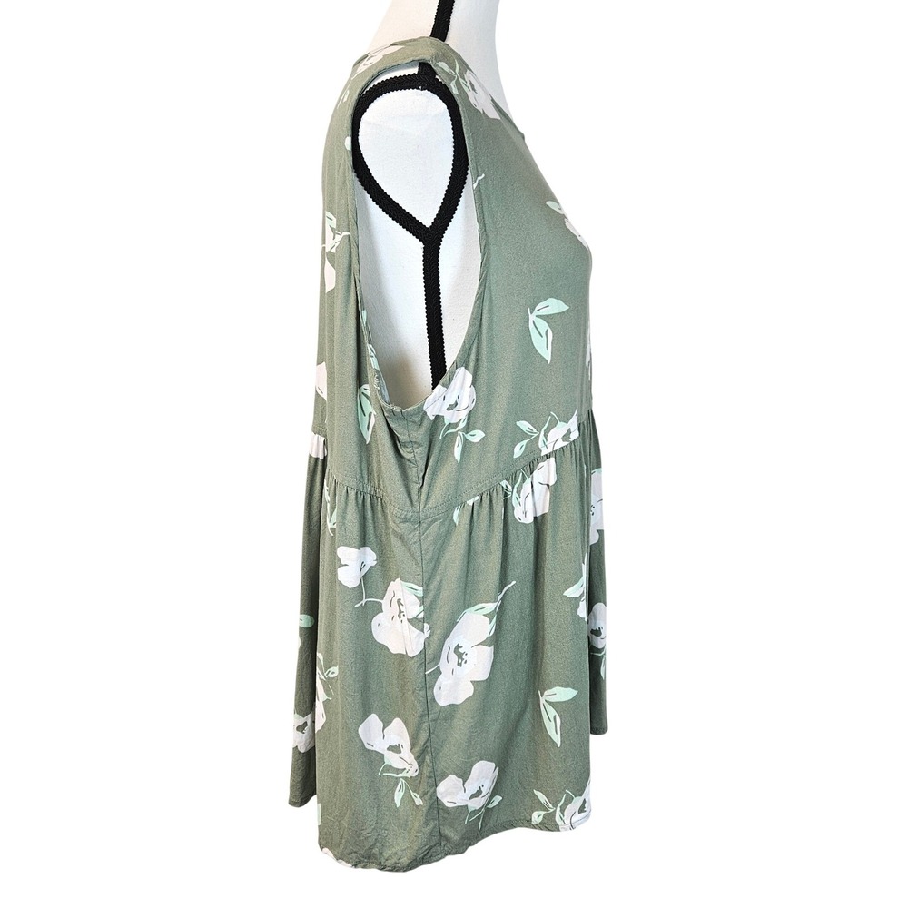 Mountain Khakis Kelly Tank Dress XL Sage Green Floral Rayon Sleeveless Relaxed - Picture 2 of 9